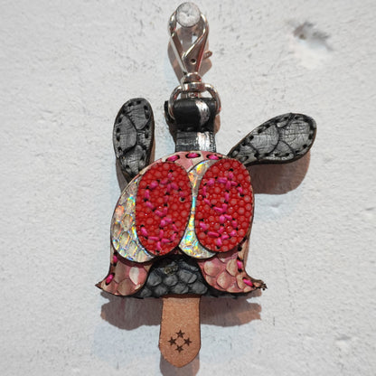 LEATHER KEY COVER - DOLLAR EYES/PYTHON