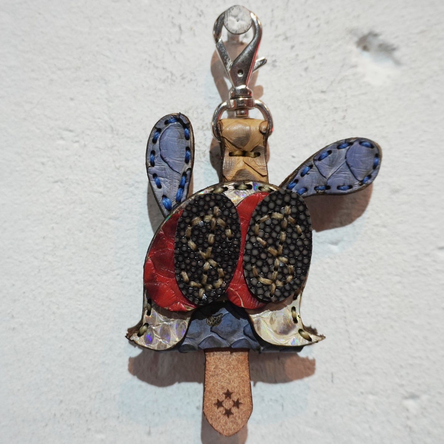 LEATHER KEY COVER - DOLLAR EYES/PYTHON