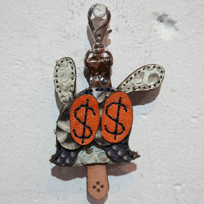 LEATHER KEY COVER - DOLLAR EYES/PYTHON