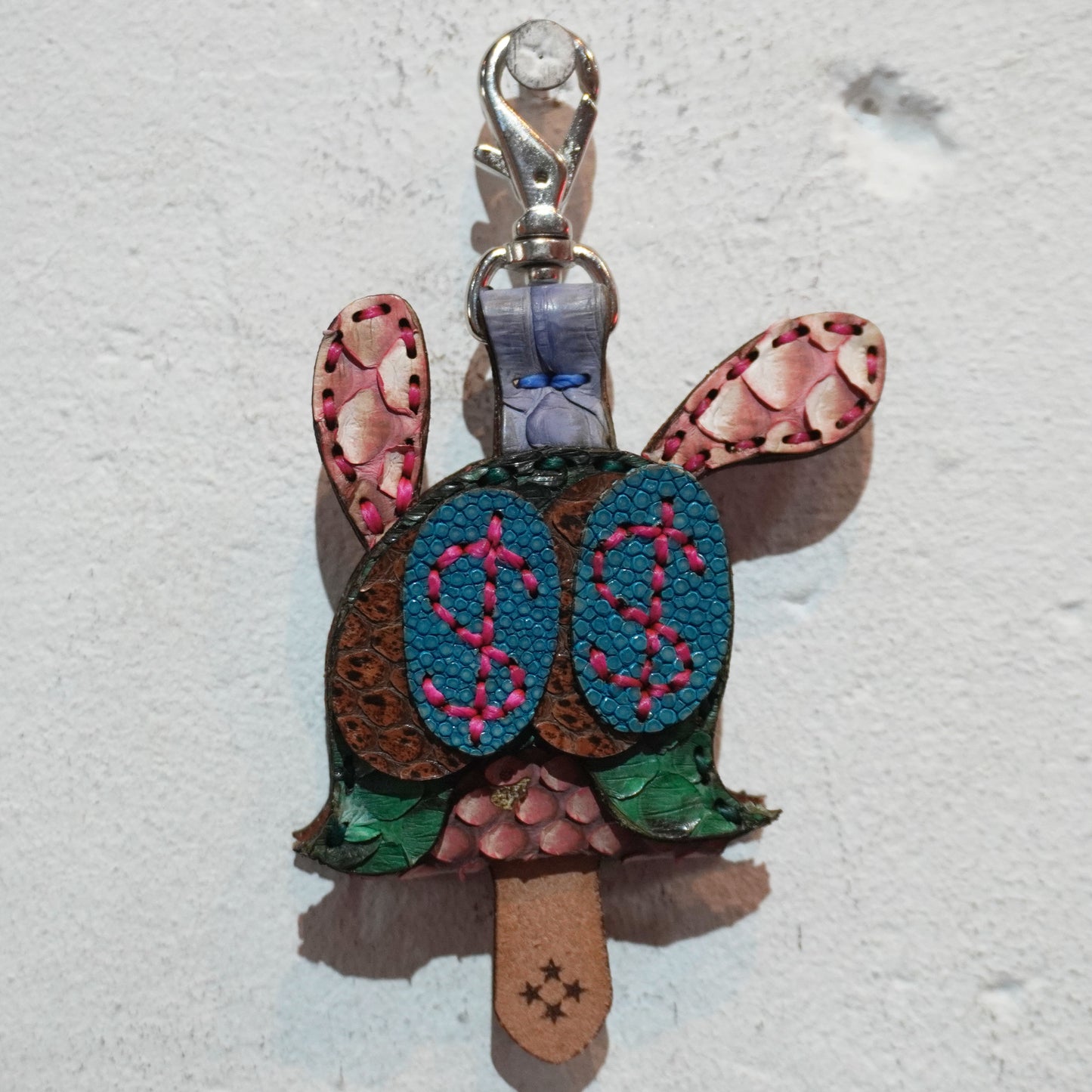 LEATHER KEY COVER - DOLLAR EYES/PYTHON