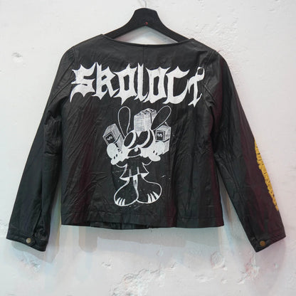 ART GANG MONEY PAINTED LEATHER JACKET