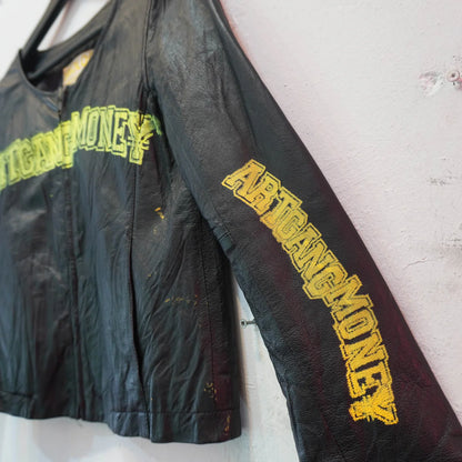 ART GANG MONEY PAINTED LEATHER JACKET