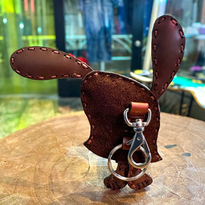 LEATHER KEYCHAIN "UZI"