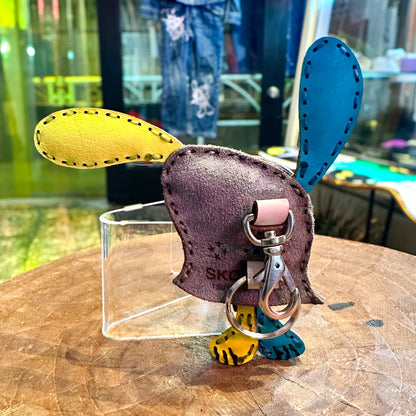 LEATHER KEYCHAIN "UZI"