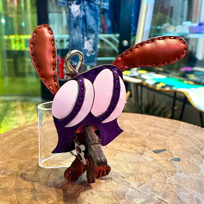 LEATHER KEYCHAIN "UZI"