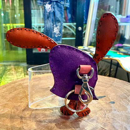 LEATHER KEYCHAIN "UZI"