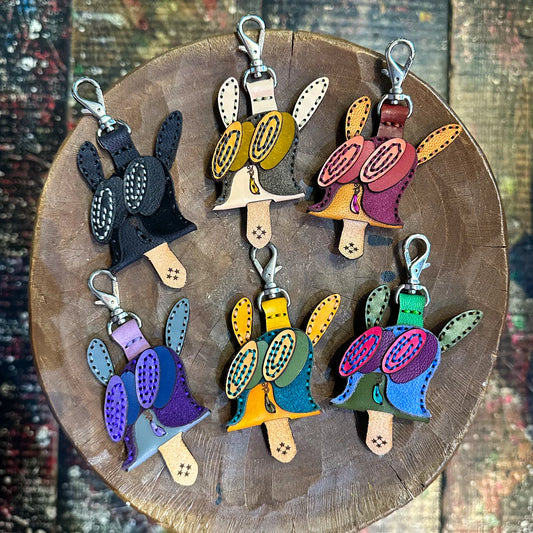 LEATHER KEY COVER - SPIRAL EYES