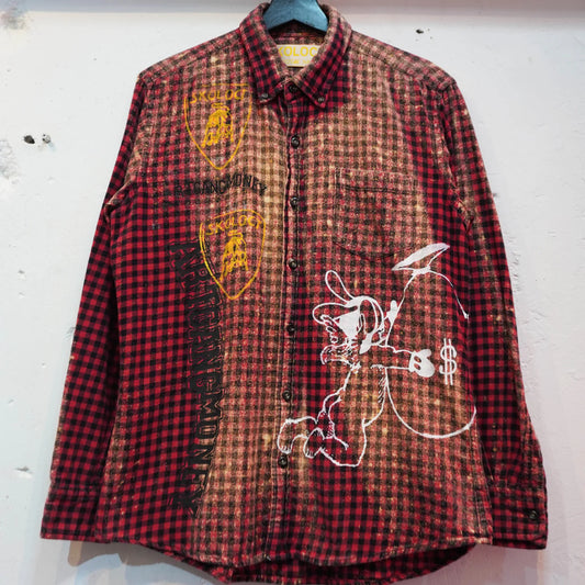 SKOLOCT DYED PRINTED FLANNEL SHIRT